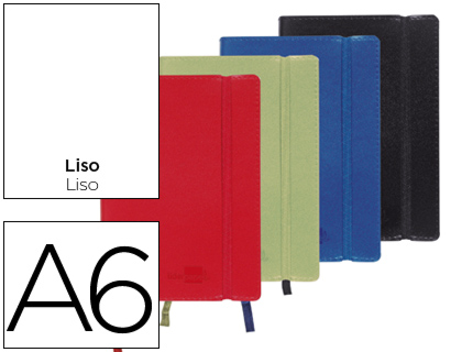 Libreta encolada Liderpapel simil piel A6 120h 70g/m² lisas colores surtidos